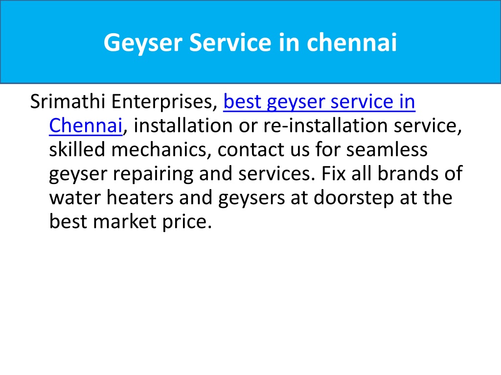 PPT - Venus Water Heater Service in chennai PowerPoint Presentation, free download - ID:11515909