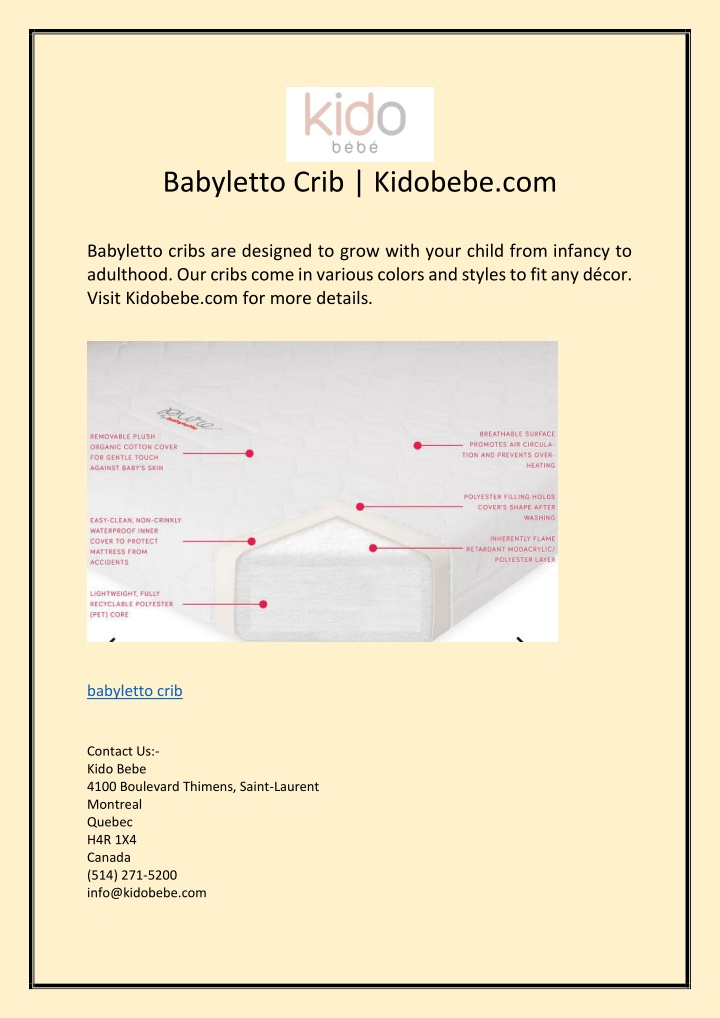 PPT Babyletto Crib PowerPoint Presentation, free