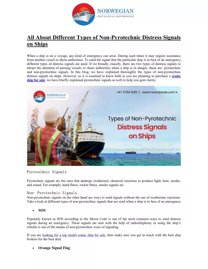 PPT All About Different Types of NonPyrotechnic Distress Signals on