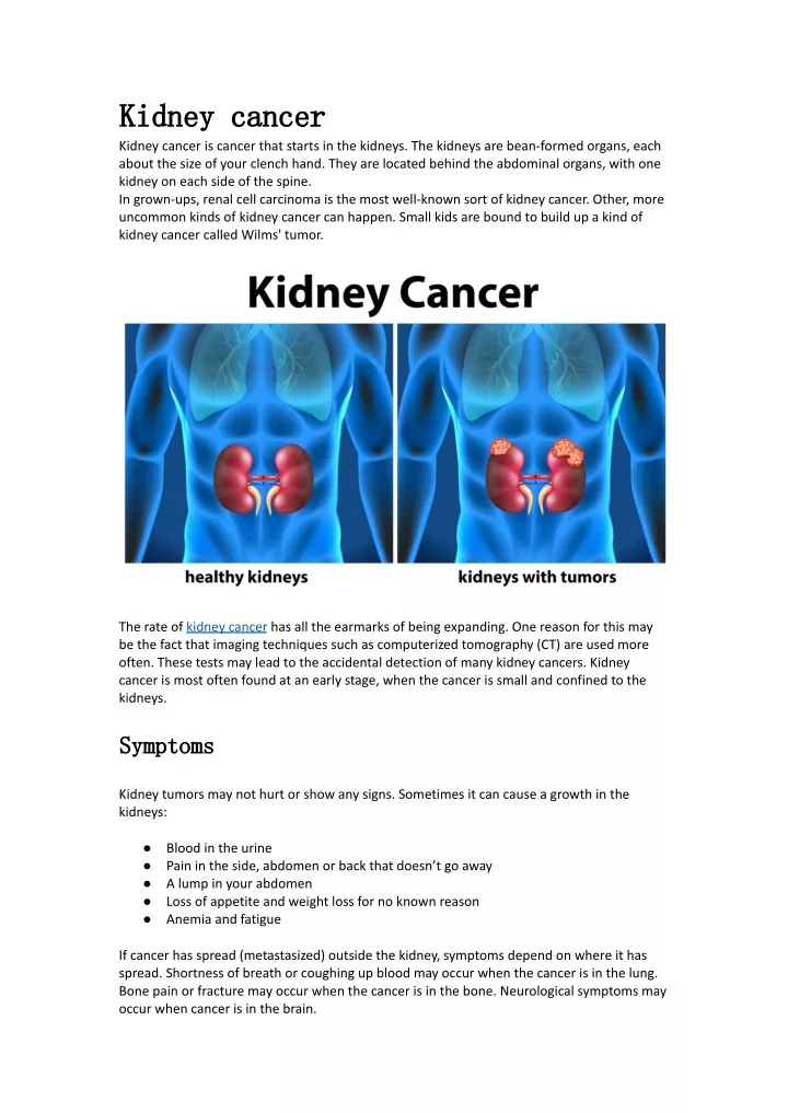 kidney cancer essay