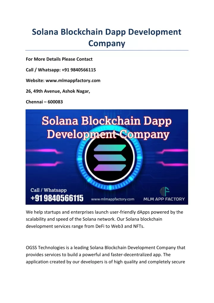 PPT - Solana Blockchain Dapp Development Company PowerPoint ...