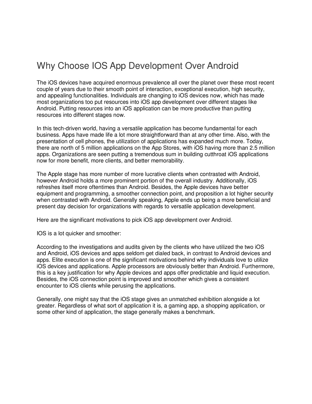 PPT - Why Choose IOS App Development Over Android PowerPoint ...