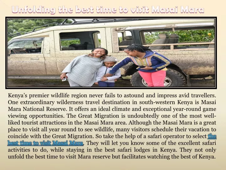 PPT Unfolding the best time to visit Masai Mara PowerPoint