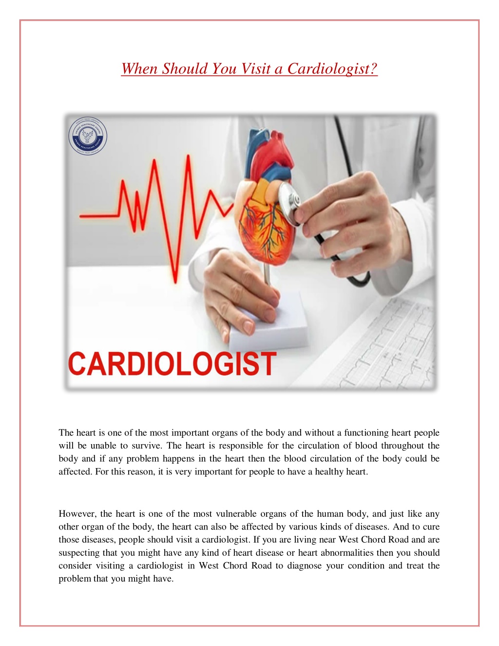 PPT - When Should You Visit A Cardiologist PowerPoint Presentation ...