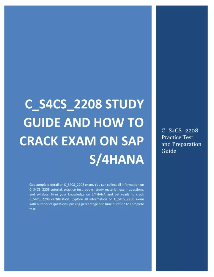 PPT - C_S4CS_2208 Study Guide and How to Crack Exam on SAP S/4HANA Sns-Brigh10