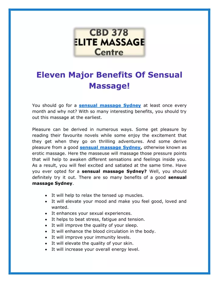 Ppt Eleven Major Benefits Of Sensual Massage Powerpoint Presentation Id 11521420