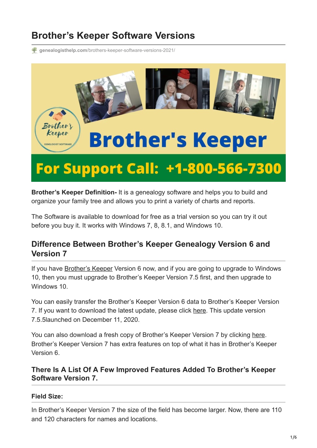 PPT Brother's Keeper Software Versions 2021 Genealogist Help