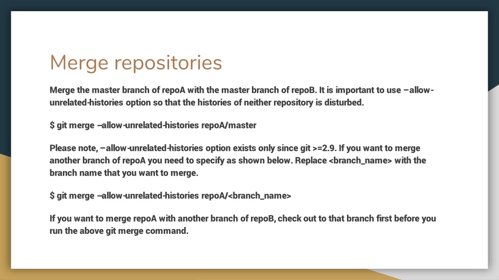 PPT - How To Merge Two Git Repositories PowerPoint Presentation, Free ...