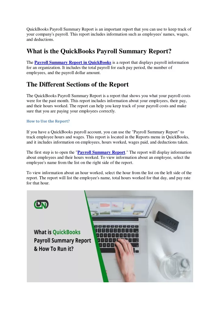 PPT - What Is QuickBooks Payroll Summary Report & How To Run It ...