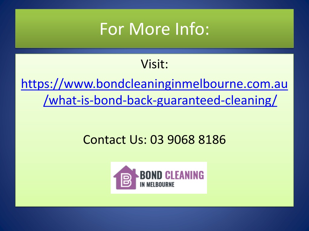 PPT What Is Bond Back Guaranteed Cleaning? PowerPoint Presentation