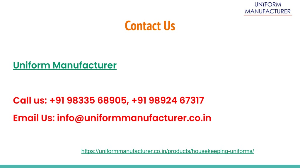 PPT Housekeeping Uniforms Will Make You Feel Better. PowerPoint