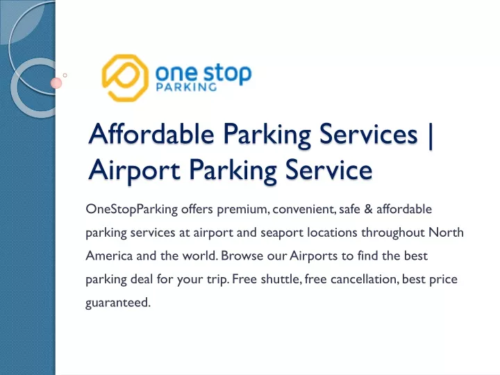 PPT Affordable Parking Services Airport Parking Service PowerPoint