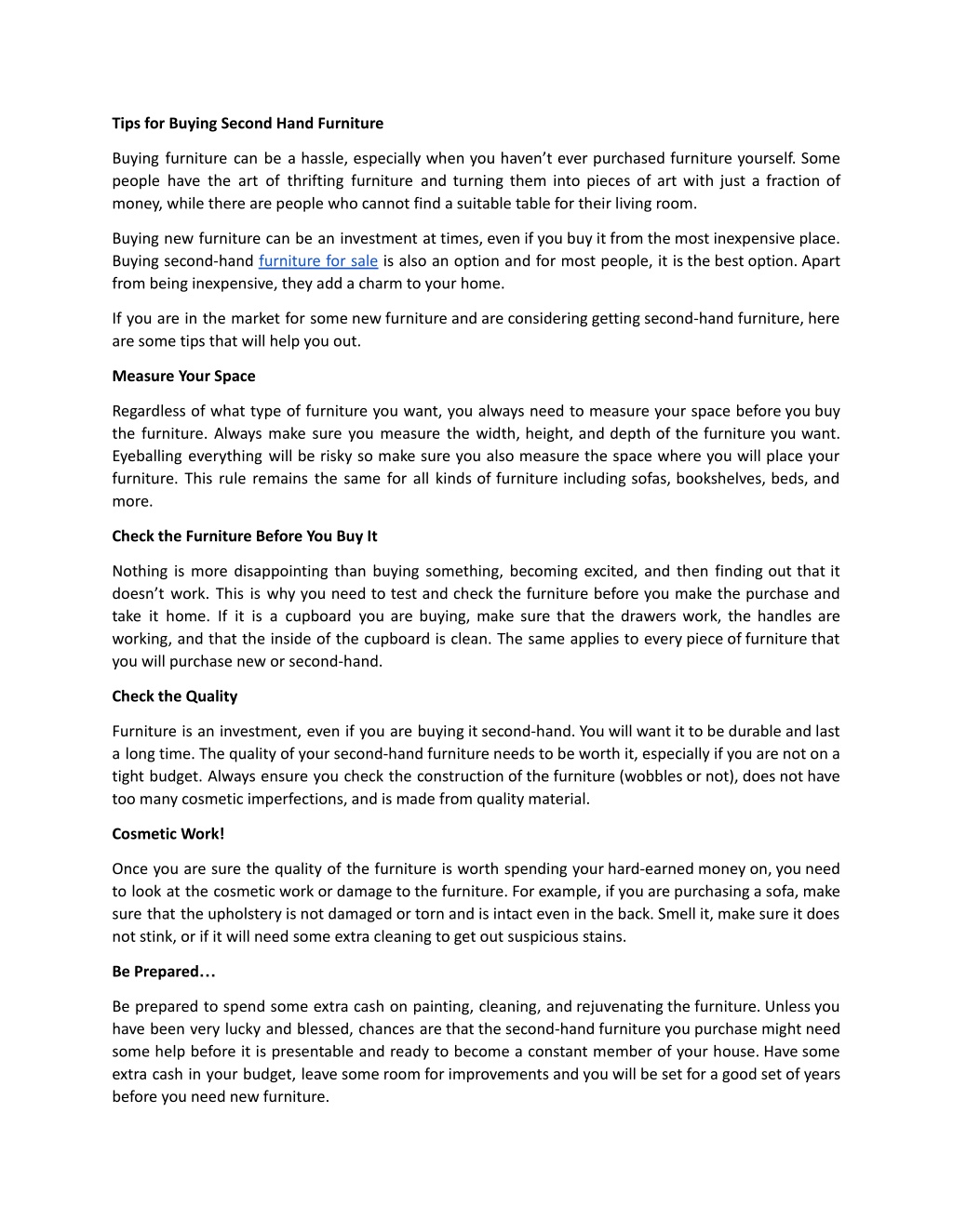 PPT - Tips for Buying Second Hand Furniture.docx PowerPoint ...