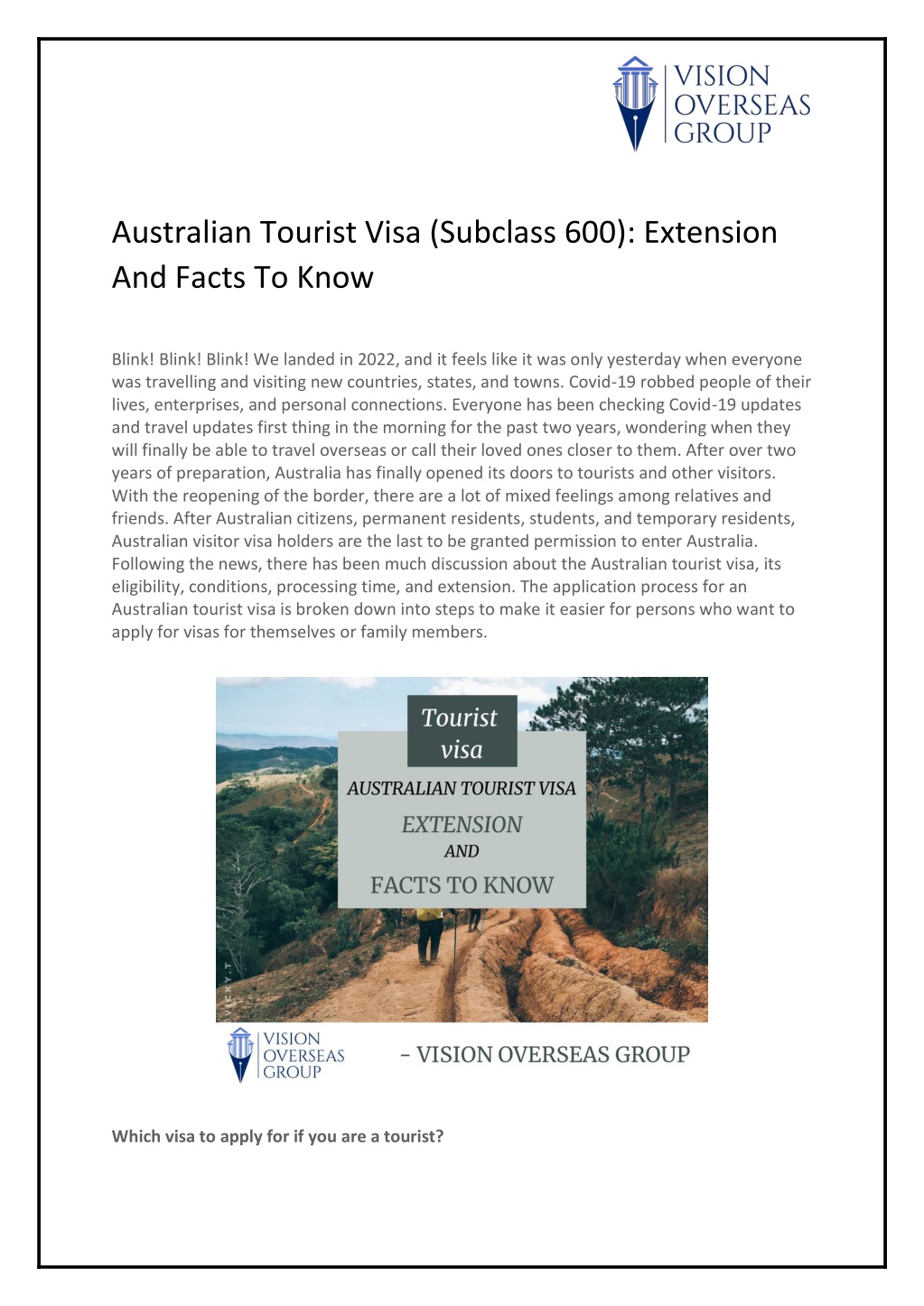 extension of australian tourist visa