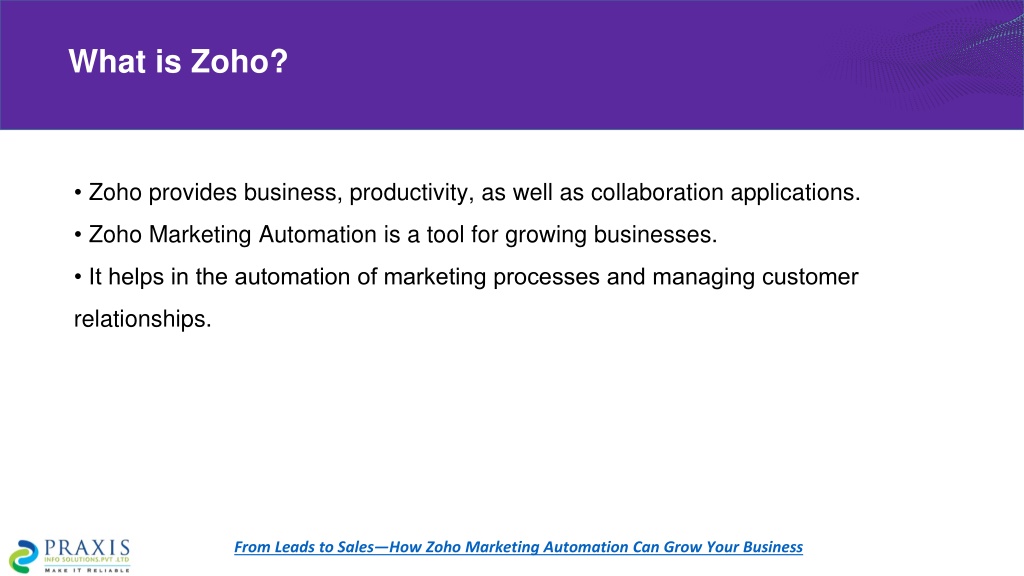 PPT - From Leads To Sales—How Zoho Marketing Automation Can Grow Your ...