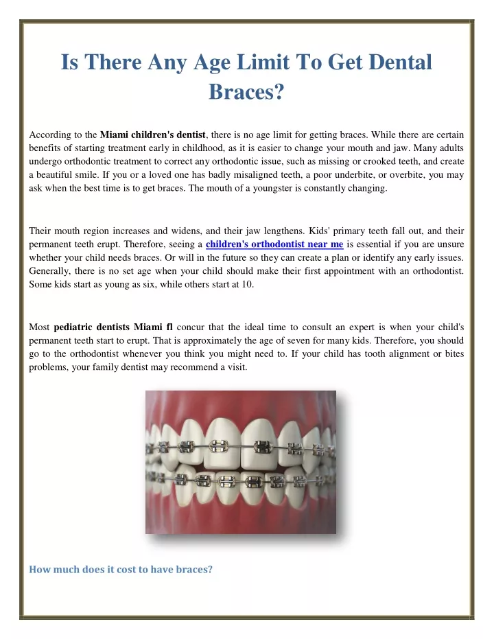 PPT Is There Any Age Limit To Get Dental Braces? PowerPoint