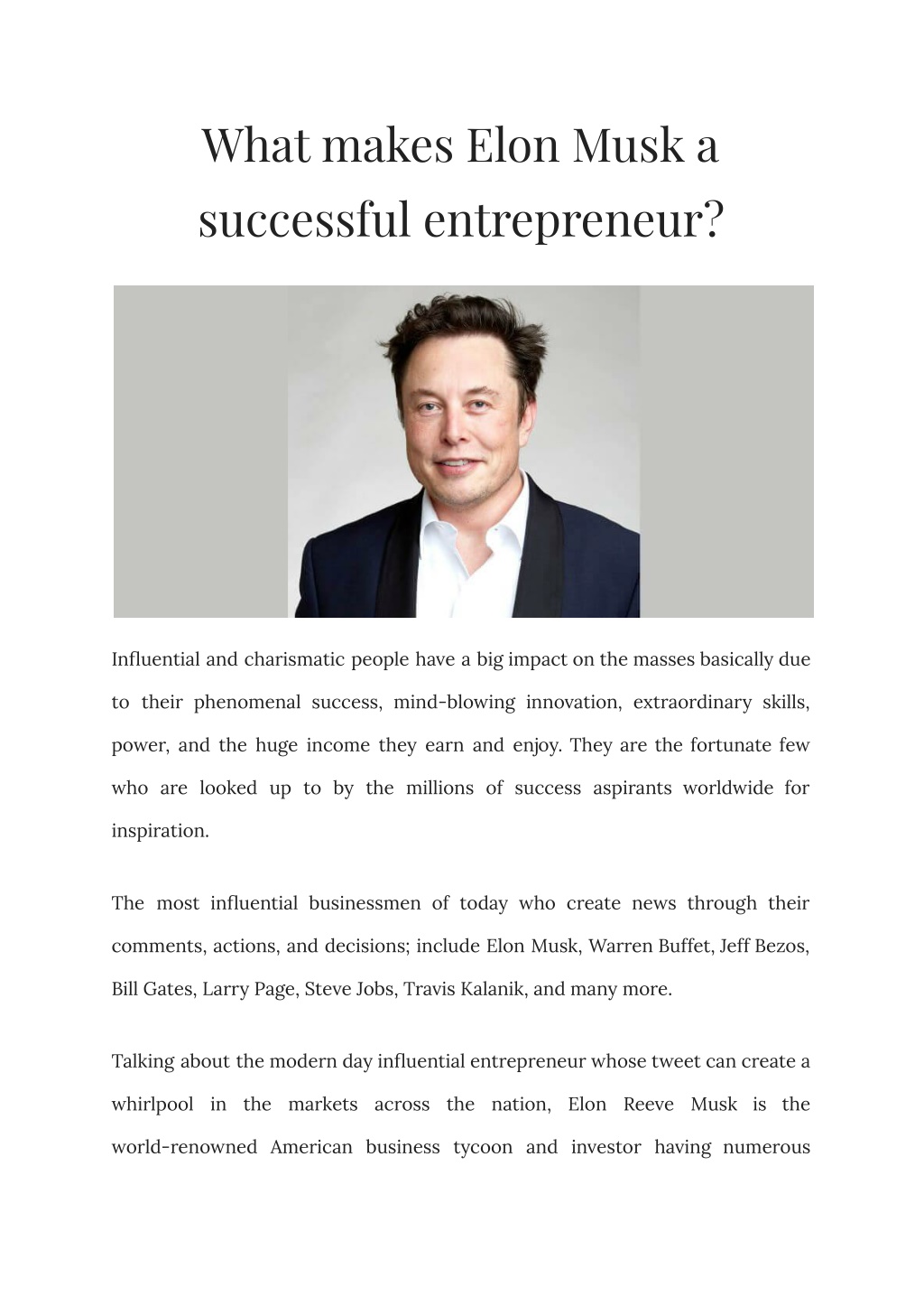 presentation about elon musk