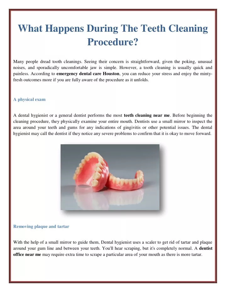 PPT What Happens During The Teeth Cleaning Procedure? PowerPoint