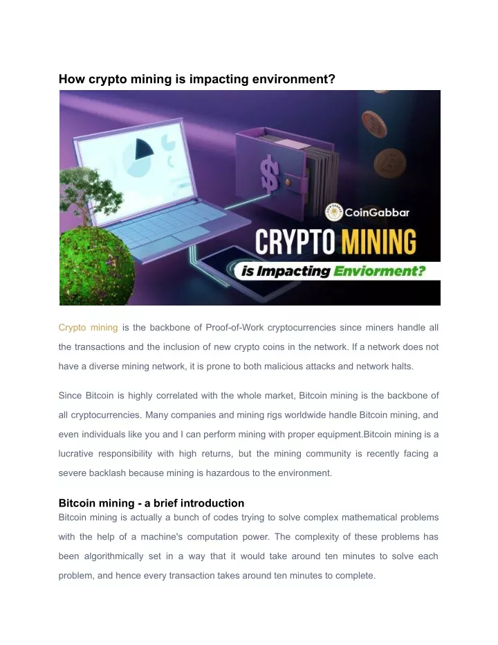 how crypto mining affects the environment