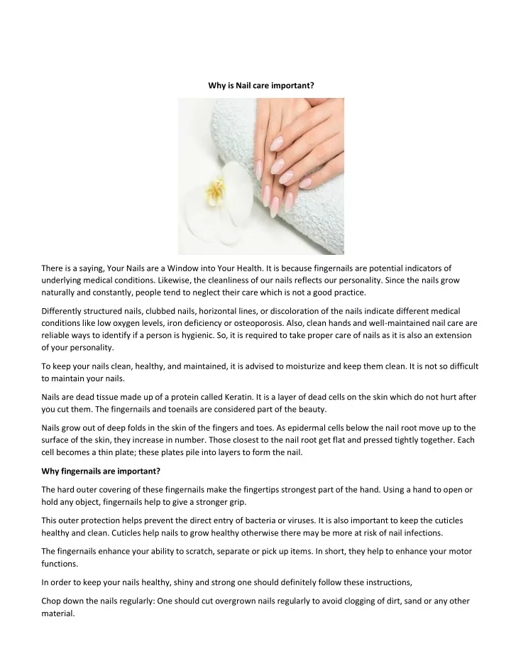 PPT Why is Nail care important? PowerPoint Presentation, free