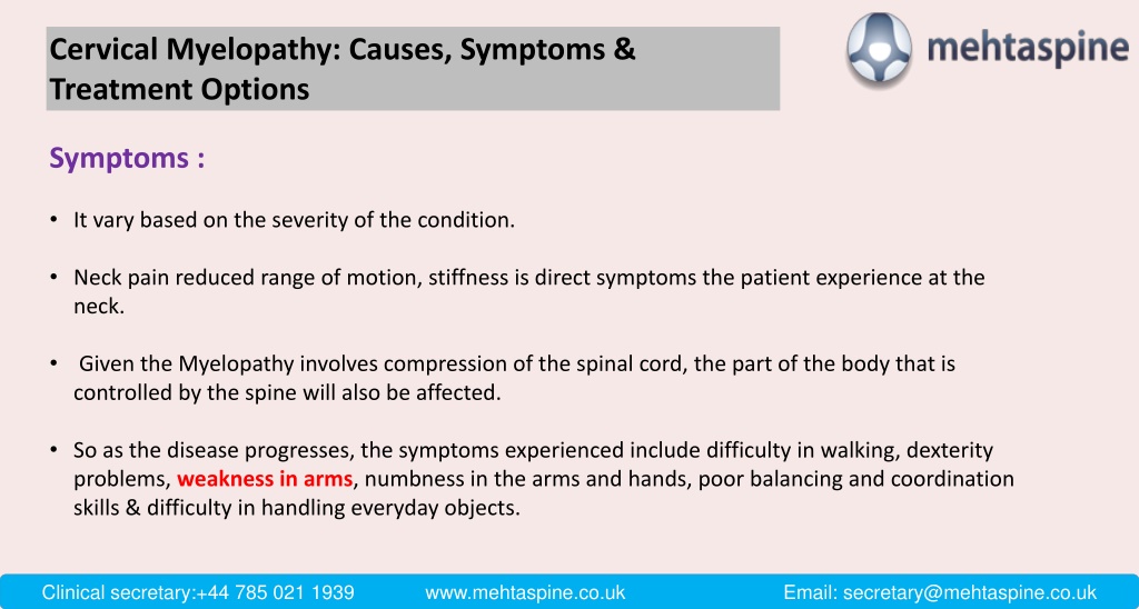 PPT - Cervical Myelopathy: Causes, Symptoms & Treatment Options ...