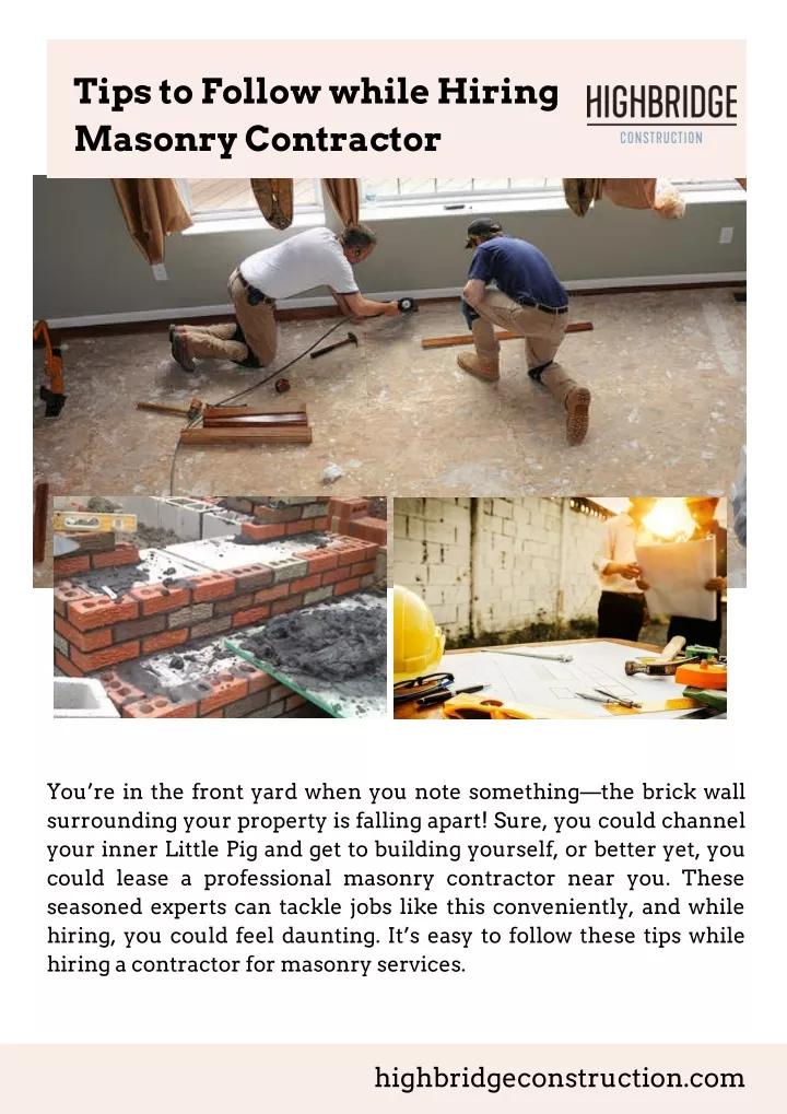 PPT Tips to Follow while Hiring Masonry Contractor PowerPoint