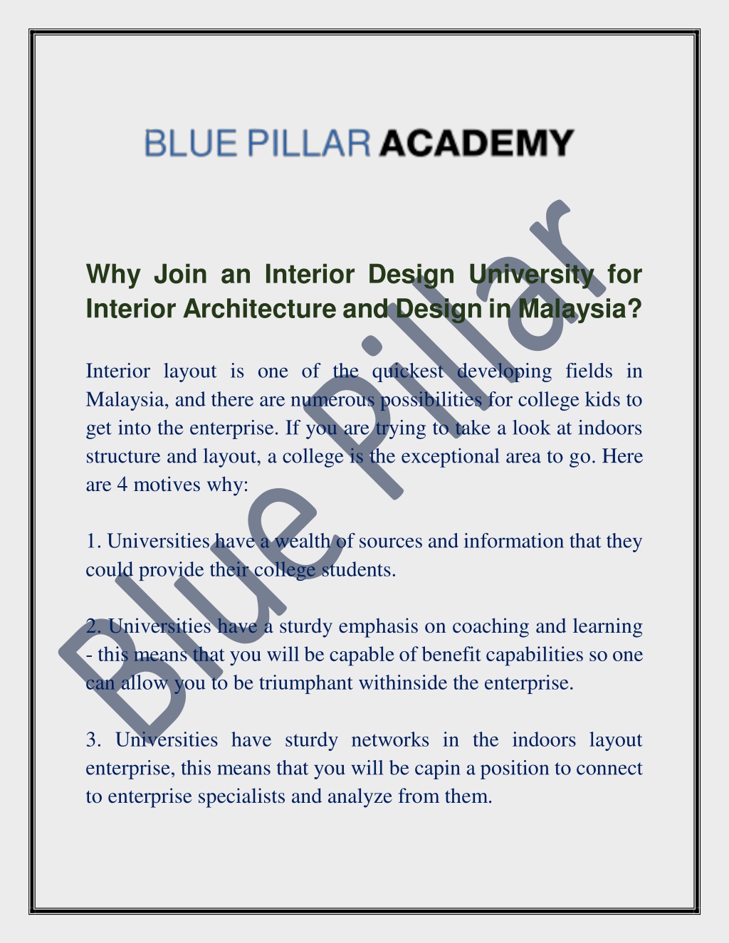 PPT - Why Join an Interior Design University for Interior Architecture ...