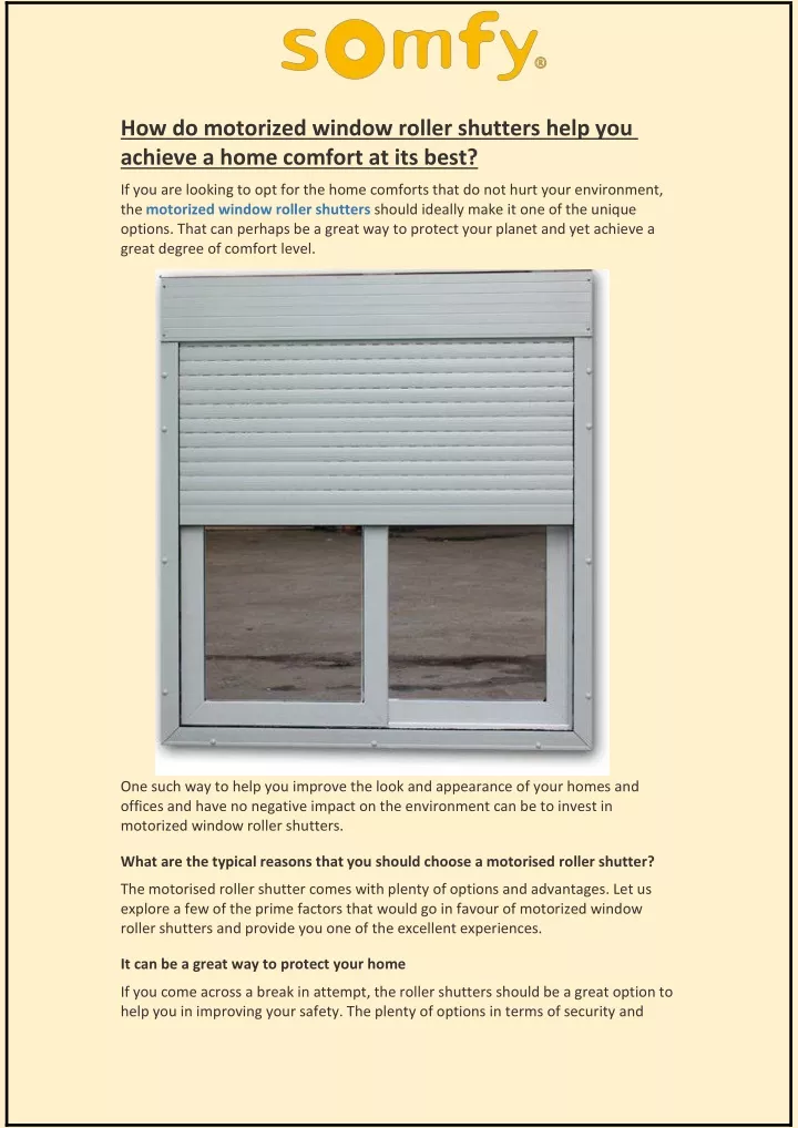 PPT How do motorized window roller shutters help you achieve a home