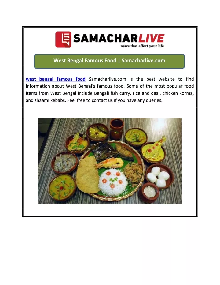 PPT - West Bengal Famous Food | Samacharlive.com PowerPoint