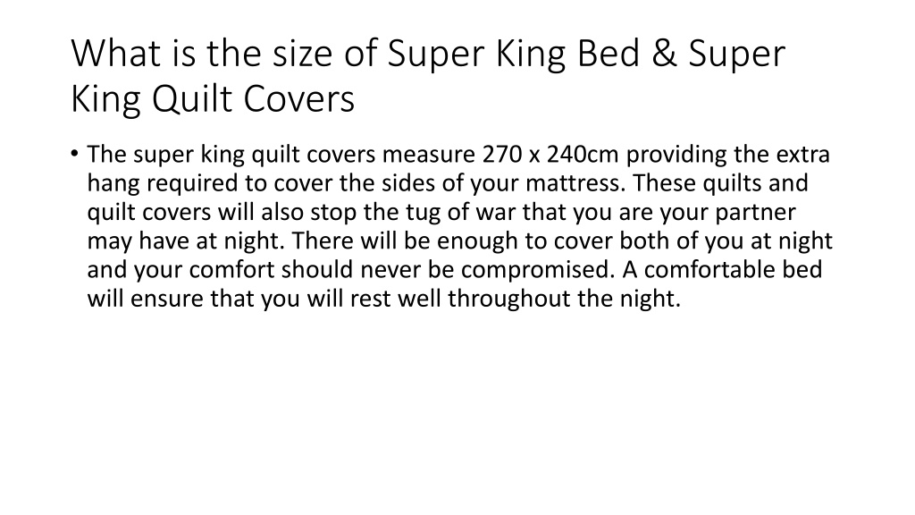 PPT Buy Super King Quilt Covers, Sheet Sets PowerPoint Presentation