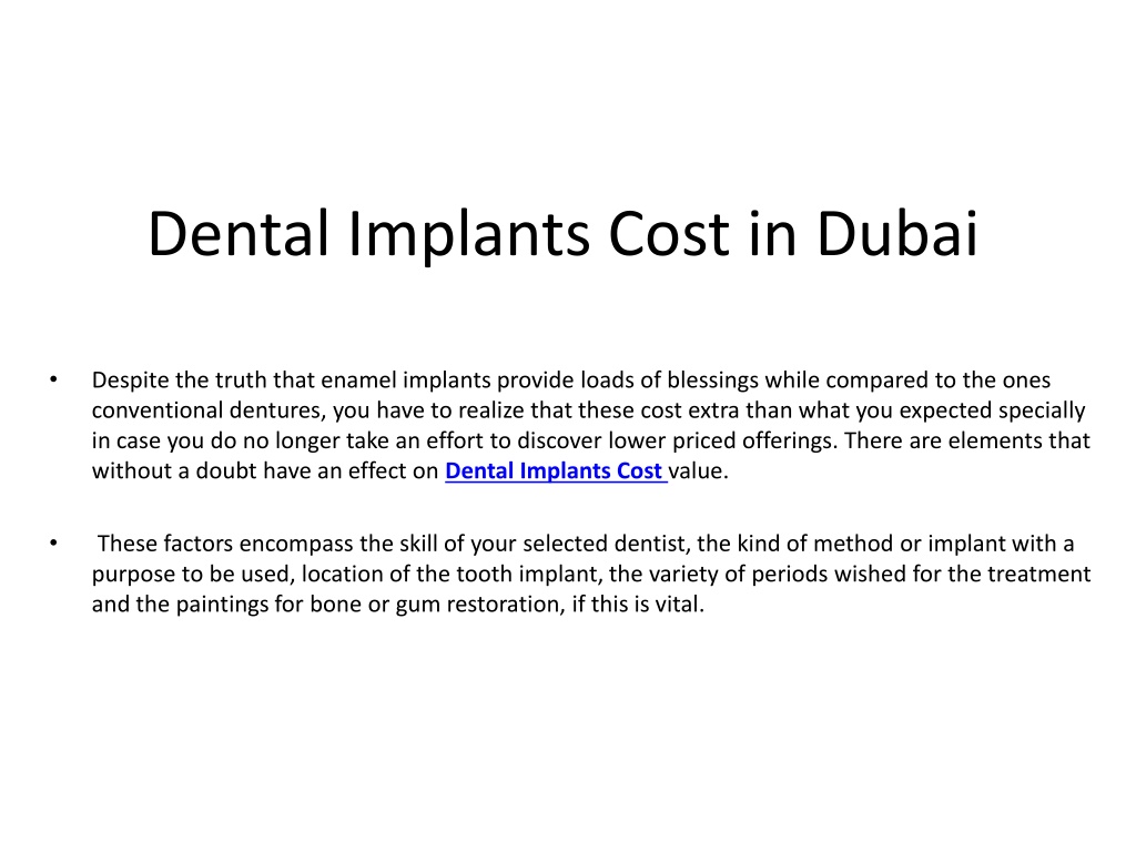 PPT Dental Implants Cost in Dubai PowerPoint Presentation, free download ID11531972