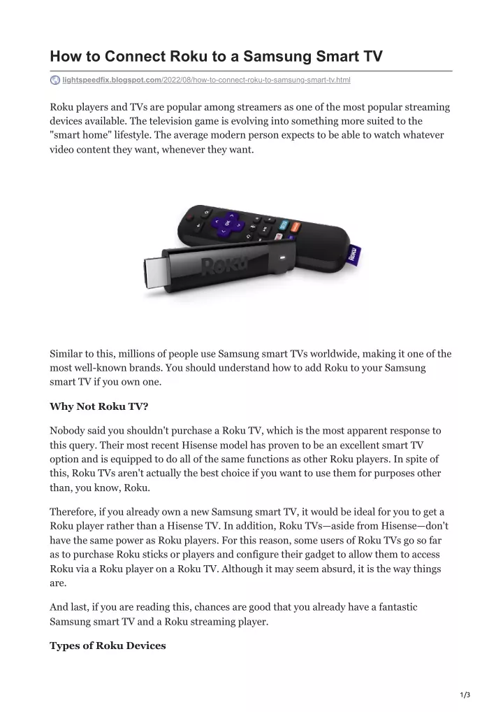 ppt-how-to-connect-roku-to-a-samsung-smart-tv-powerpoint-presentation