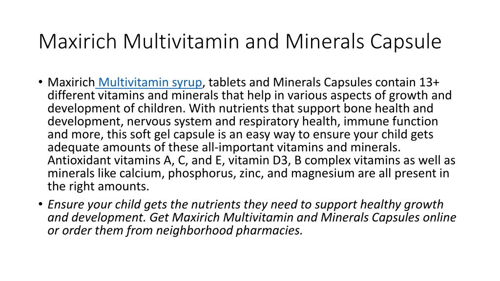 PPT - Do Young Children Need Multivitamins PowerPoint Presentation ...