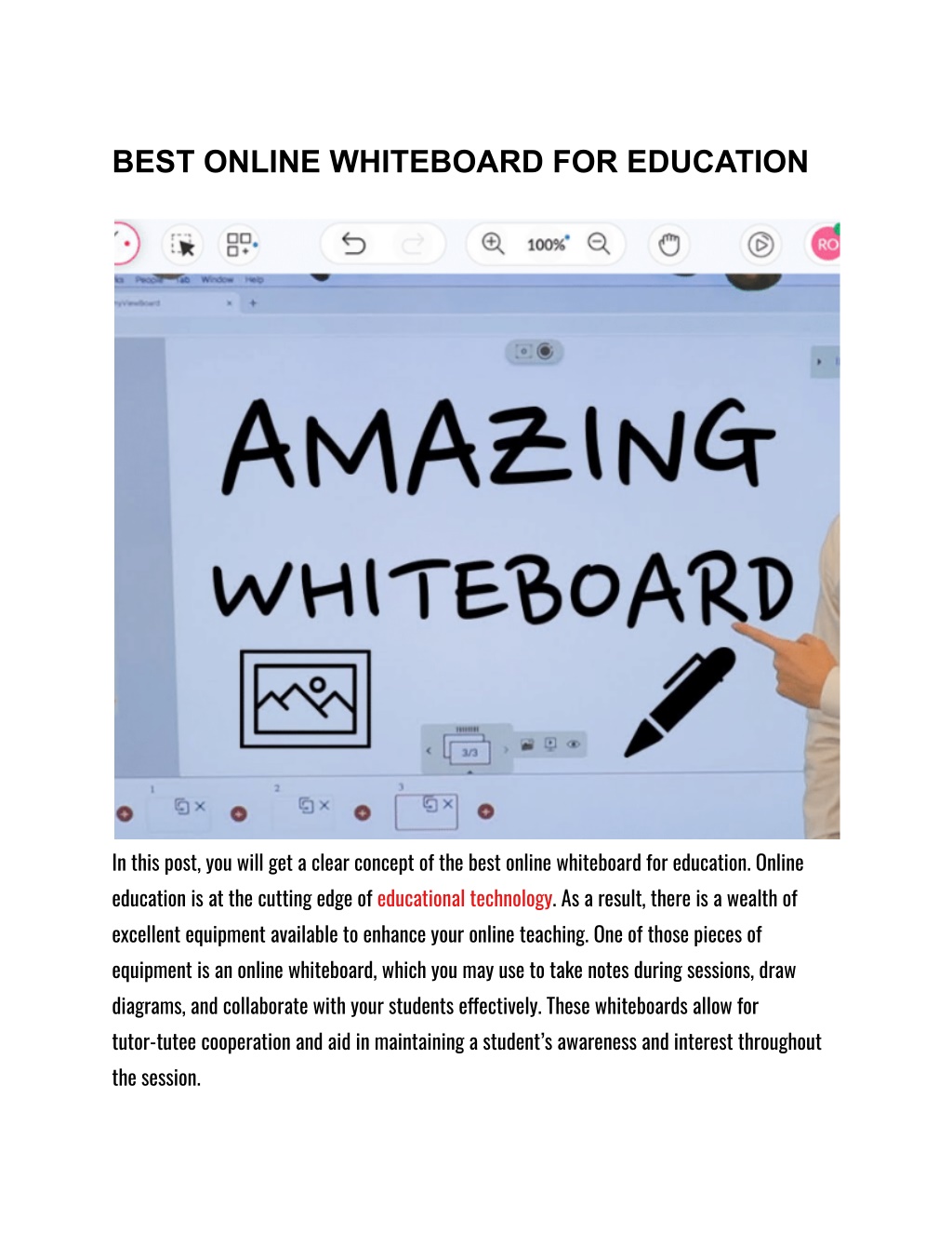 online whiteboard for education