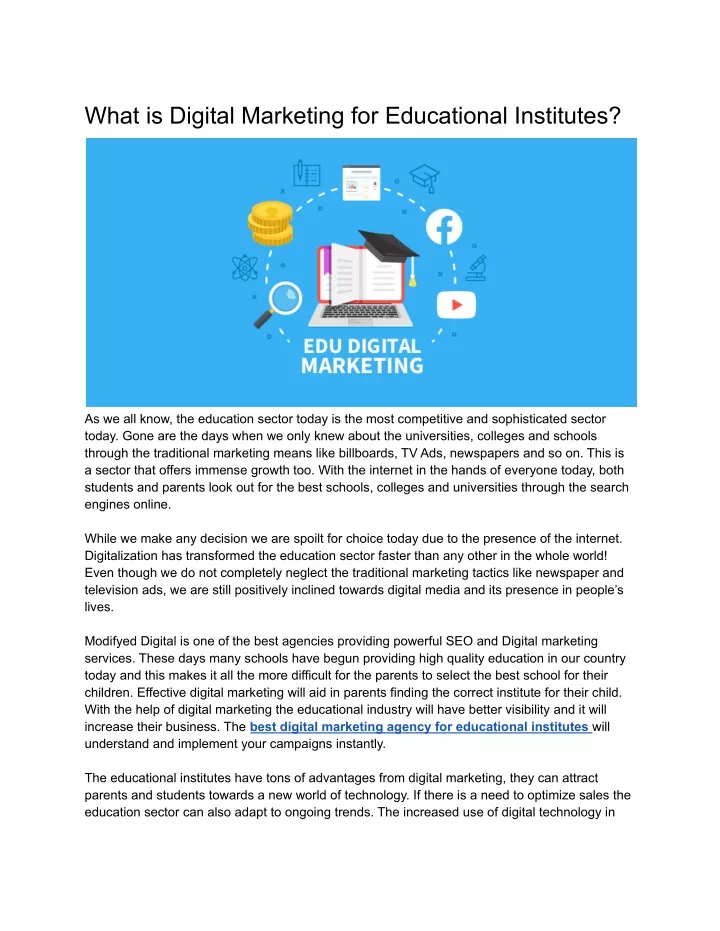 digital marketing for educational institutions ppt