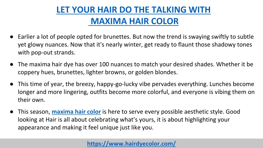 PPT - Let Your Hair Do The Talking With Maxima Hair Color PowerPoint ...