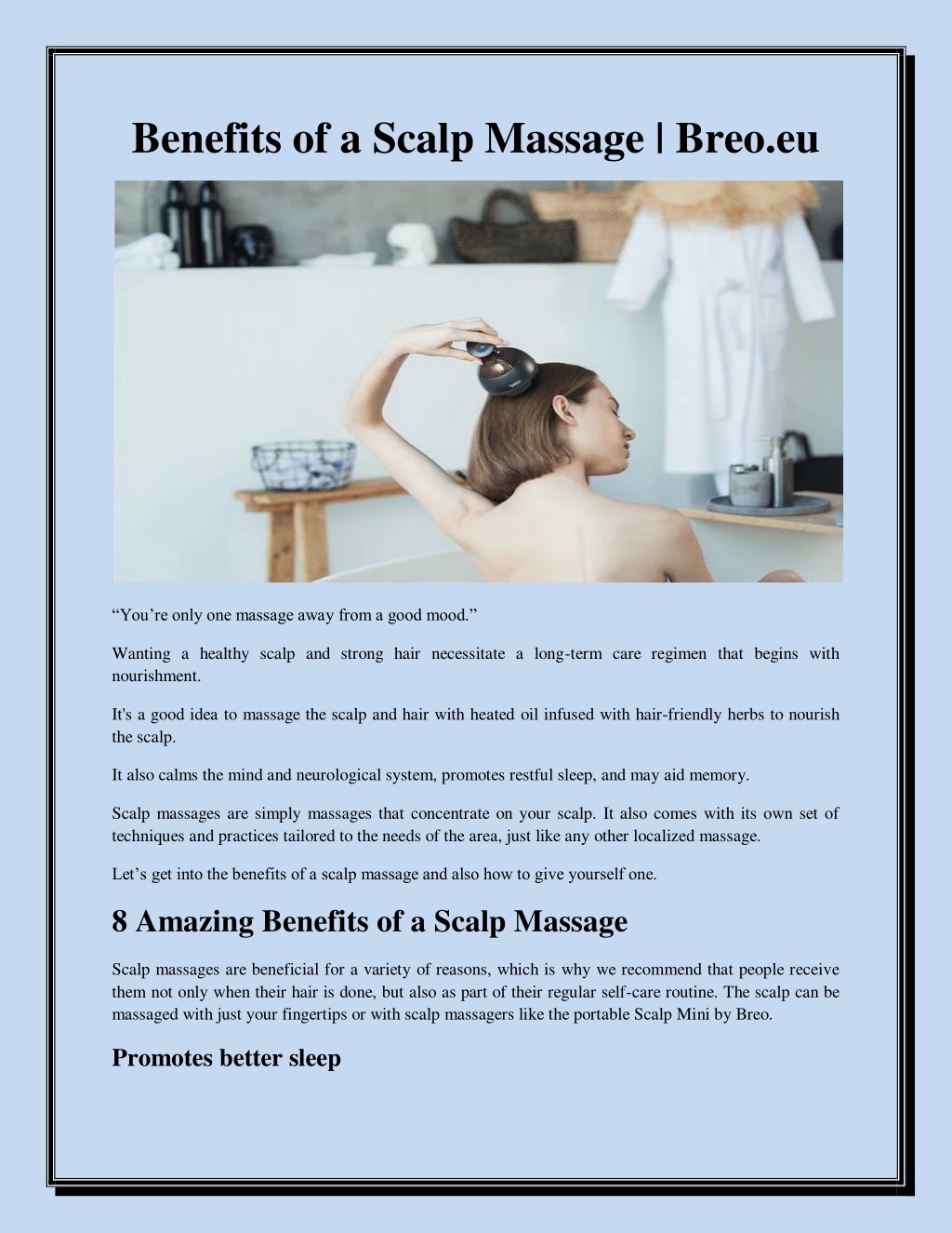 Ppt Benefits Of A Scalp Massage Powerpoint Presentation Free