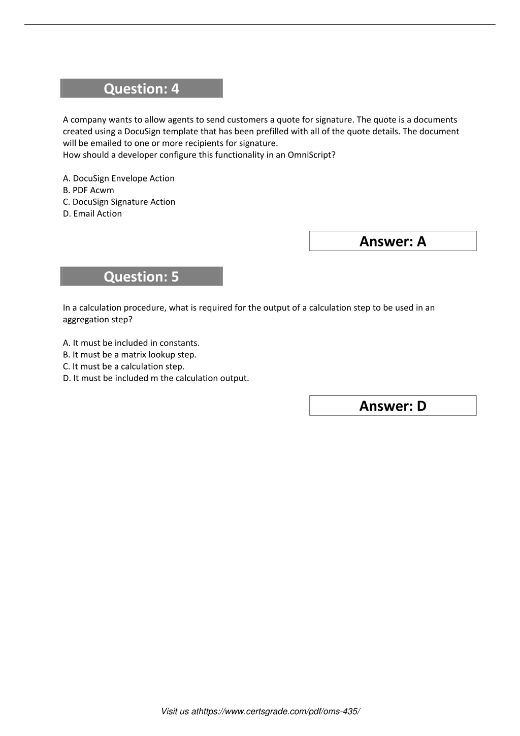 OMS-435 Examsfragen