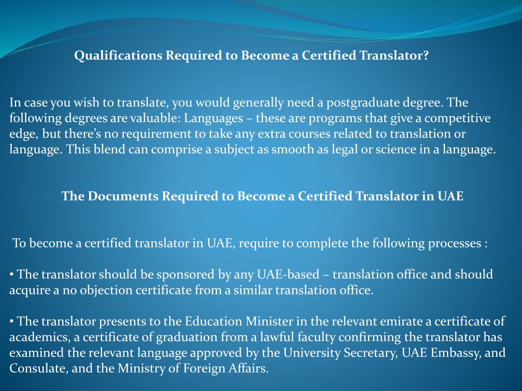 PPT - How To Become A Certified Translator In UAE PowerPoint ...