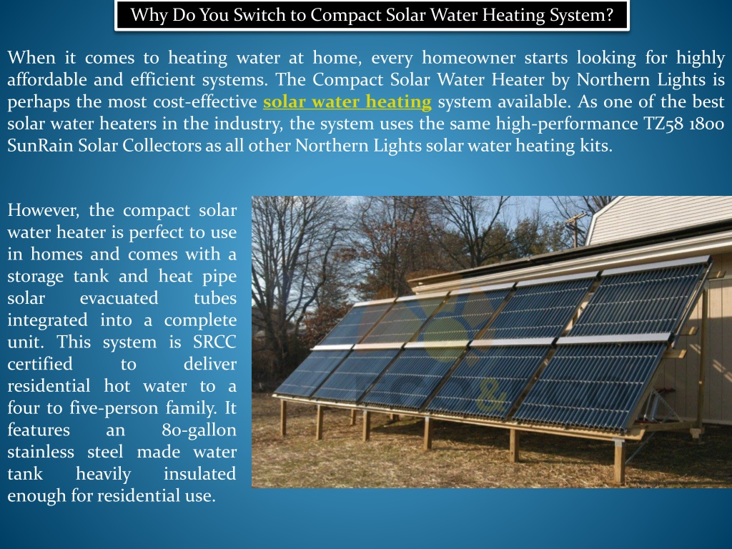 Ppt Compact Solar Water Heaters Benefits And Installation Solar Tubs Powerpoint Presentation 7382