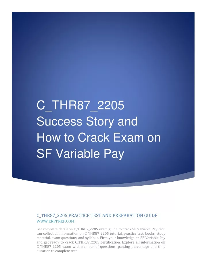 C-THR87-2205 Pdf Pass Leader