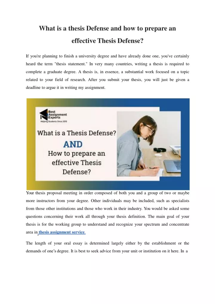 why thesis defense is important