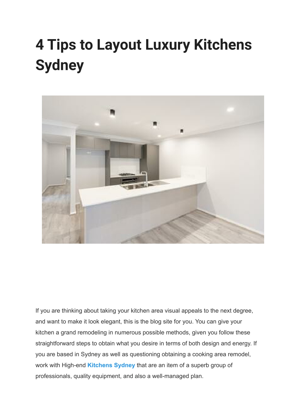 PPT - 4 Tips to Layout Luxury Kitchens Sydney PowerPoint Presentation ...