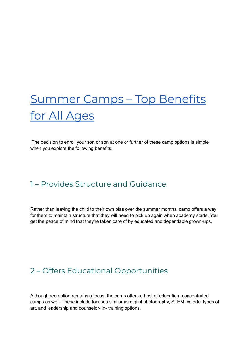 ppt-8-benefits-of-summer-camps-for-kids-and-youth-powerpoint