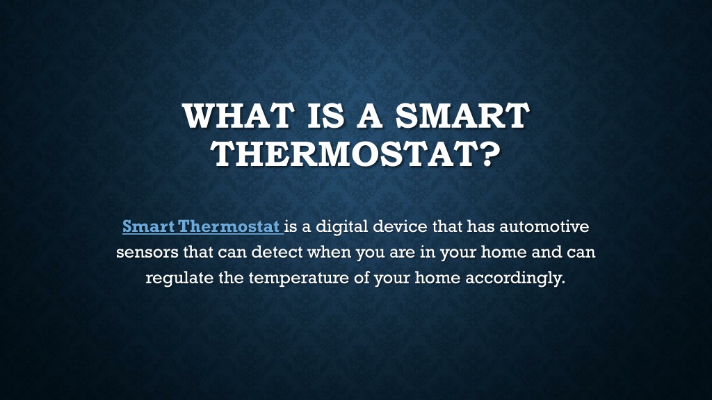 presentation on smart thermostat of home appliances