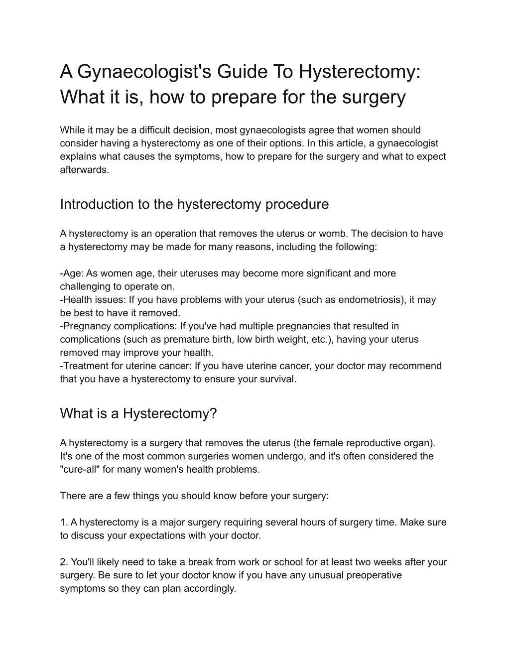 Ppt - A Gynaecologist's Guide To Hysterectomy What It Is, How To 