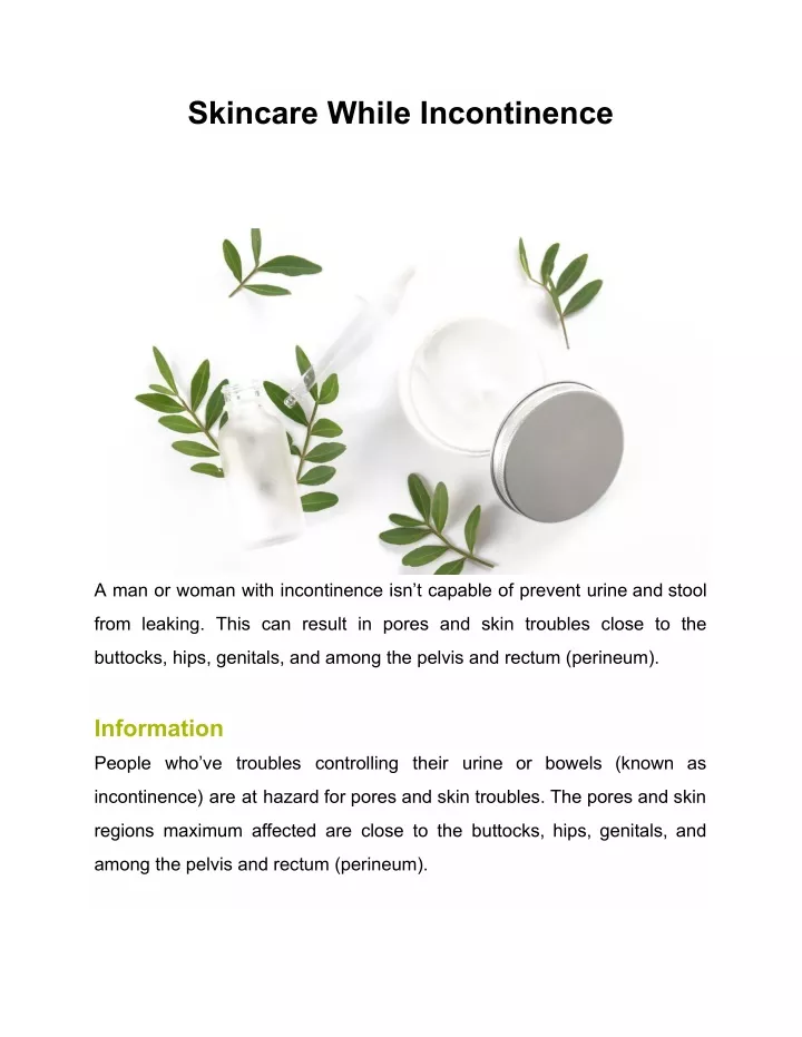 PPT Skincare While Incontinence PowerPoint Presentation, free