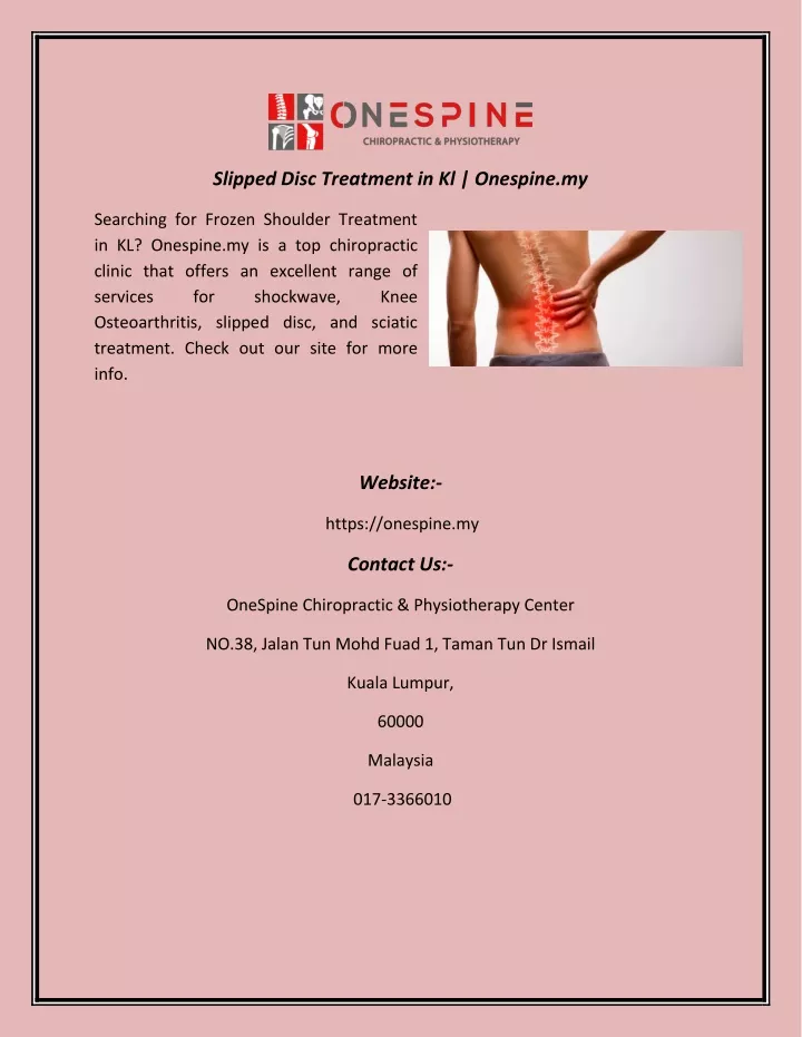 ppt-slipped-disc-treatment-in-kl-onespine-my-powerpoint-presentation