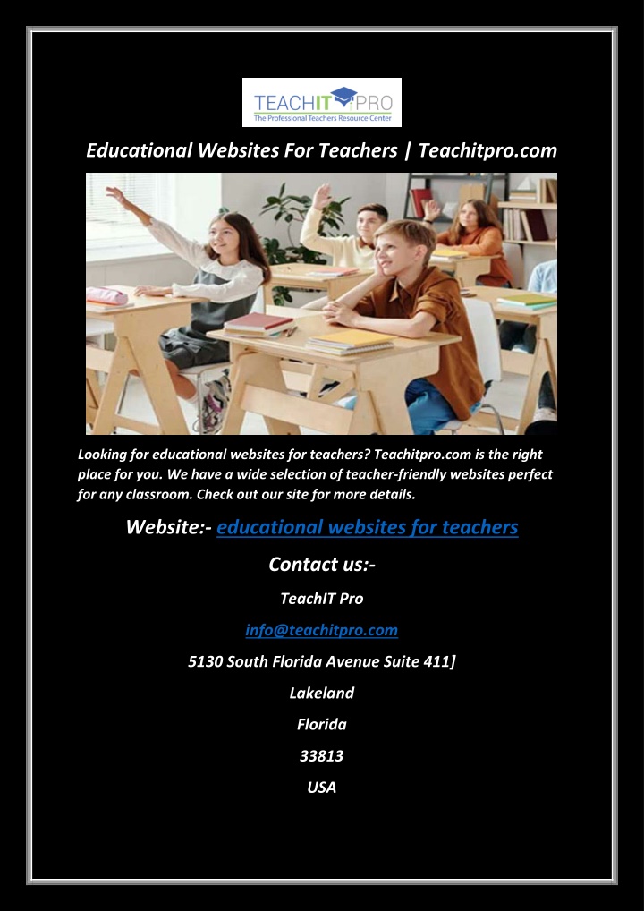 websites for teachers presentation