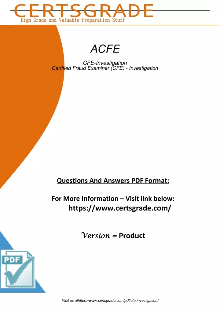 PPT Genuine And Accurate ACFE CFE INVESTIGATION Exam Dumps PowerPoint 